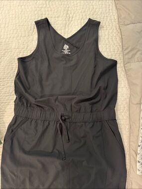RBX Black Sleeveless Mini Dress with Drawstring Waist